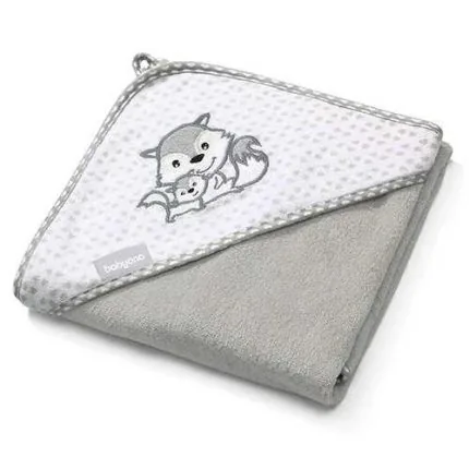 Bambusa dvielis ar kapuci 100x100 cm., 346/03, grey, BabyOno