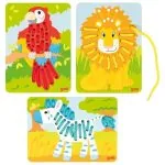 Auklu vēršanas komplekts Papagailis, lauva, zebra, 3+, 58686, Goki