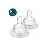 Philips Avent Pretkoliku barošanas pudeļu silikona knupīši, ātras plūsma, 6M+, 2 gab. 764/02
