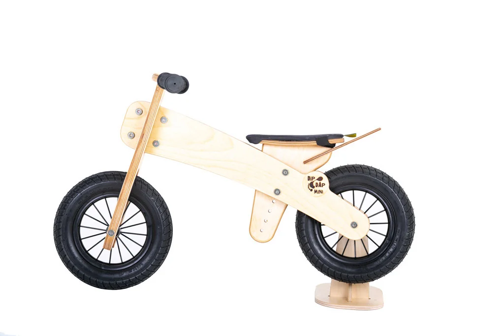 DipDap Mini koka skrejritenis, natural/pelēks sēdeklis