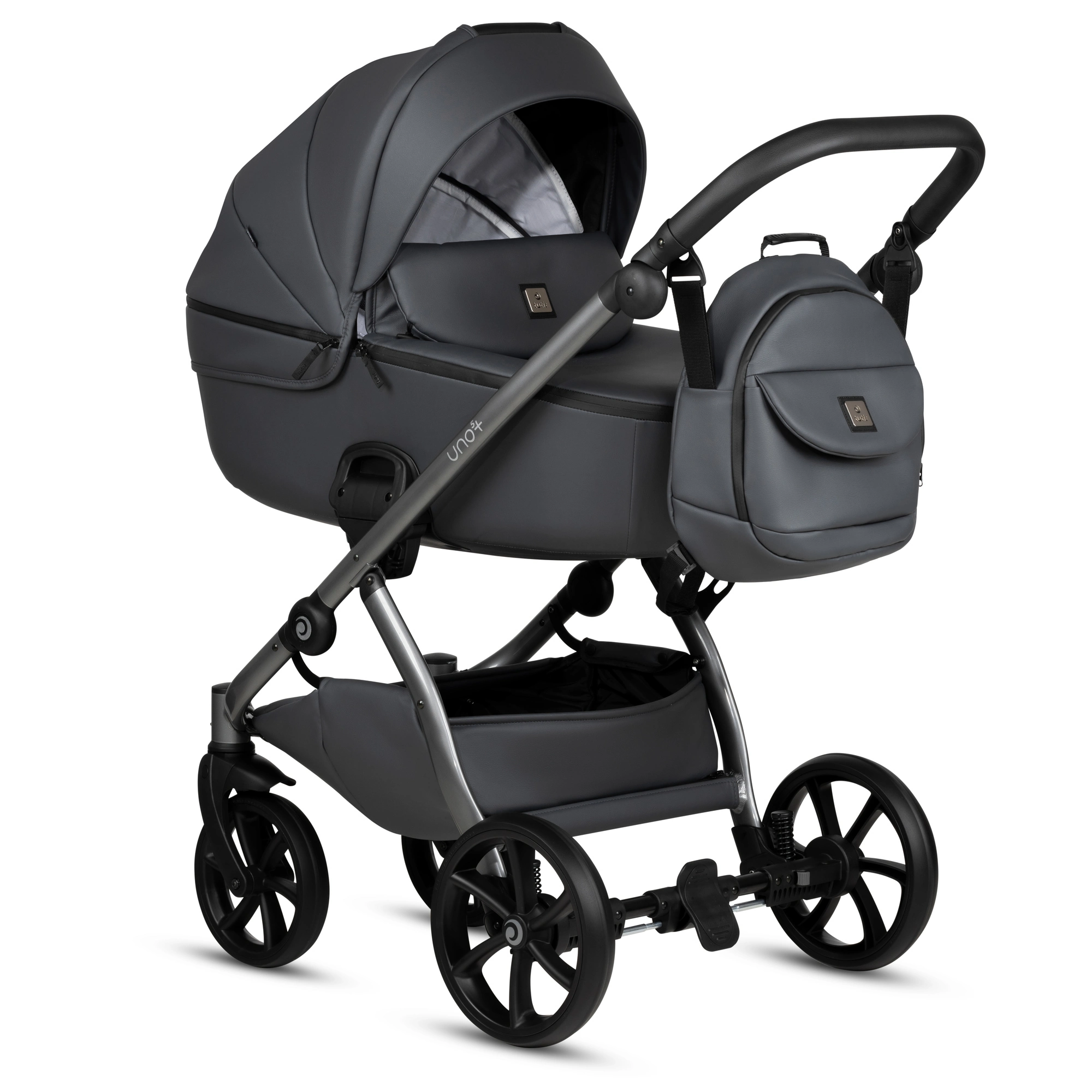 Bērnu rati 2in1 Uno 5 Plus Leather 166 Licorice