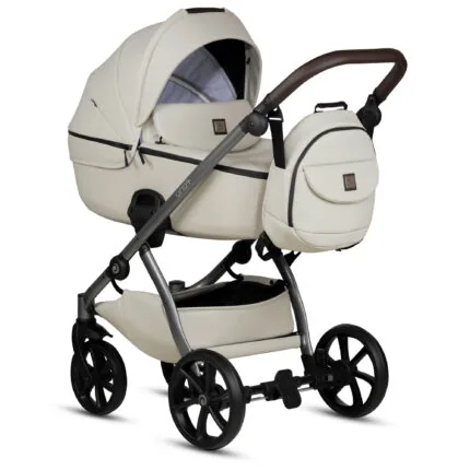 Bērnu rati 2in1 Uno 5 Plus Leather 168 Black Sesame