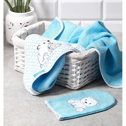 Bambusšķiedras sūklītis- cimdiņš, BLUE, 347/02, Babyono - Image 3