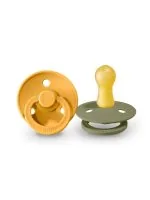 BIBS Colour apaļais knupītis 0-6 m, 2 gab., Honeybee / Olive
