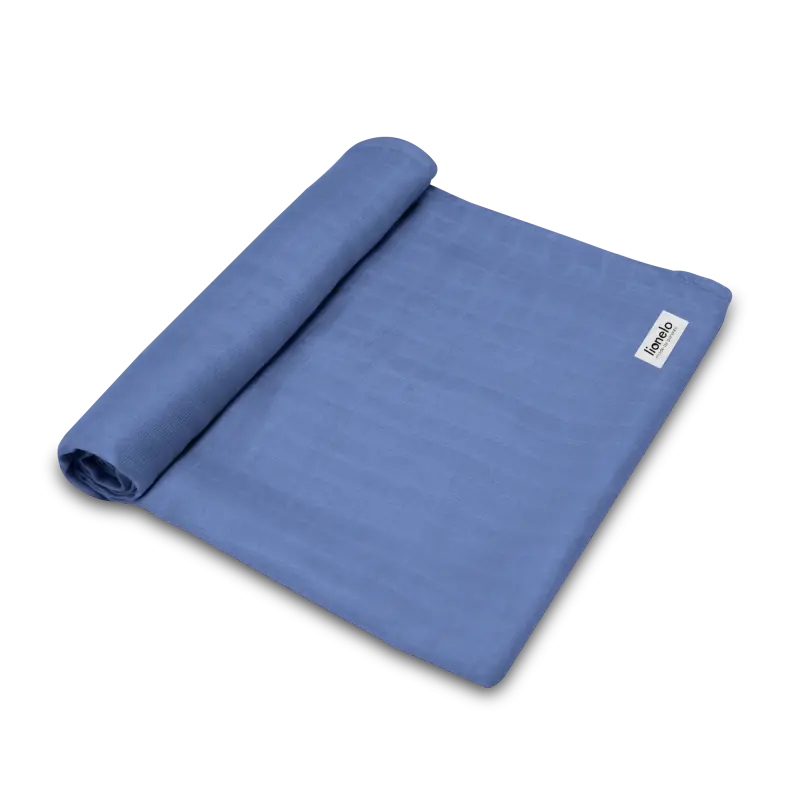Bambusa ietinamais autiņš 120x120 cm, Lionelo blue denim