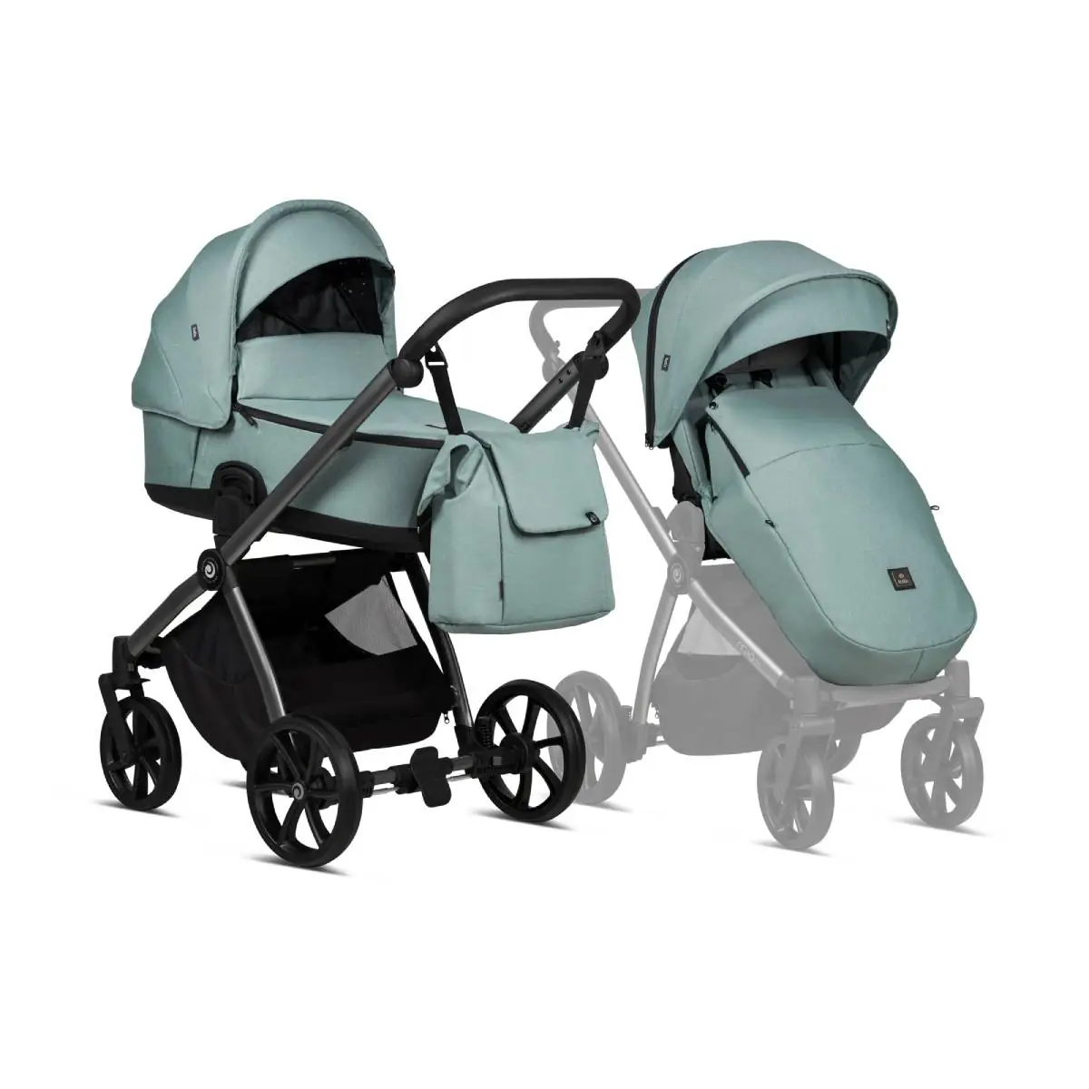 Bērnu rati 2in1 MIO 3 Plus 243 Turquoise