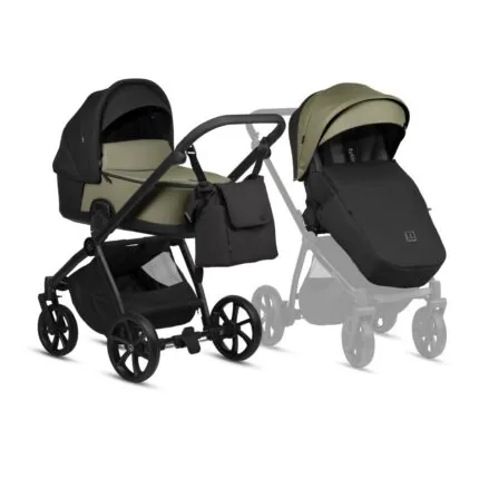 Bērnu rati 2in1 MIO 3 Plus LEATHER 025 Olive