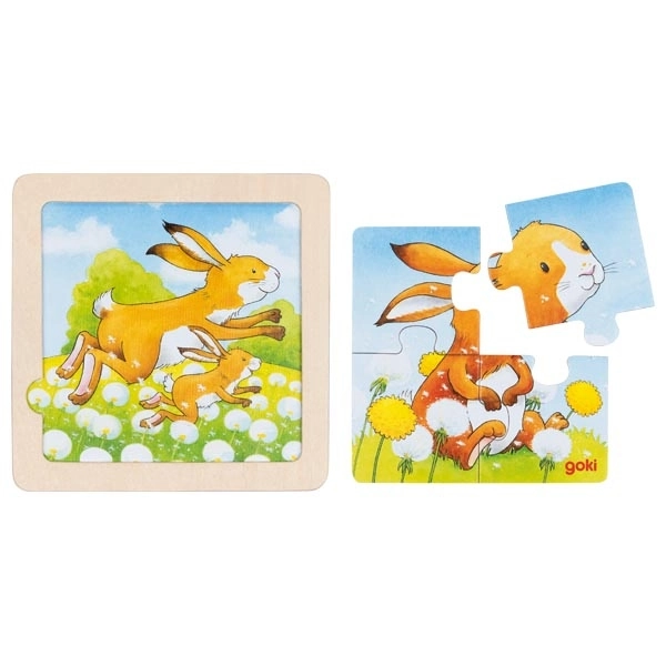 Fona puzzle dzīvnieku mazuļi, 57327 Goki