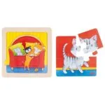 Fona puzzle dzīvnieku mazuļi, 57327 Goki
