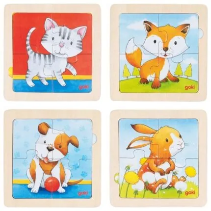 Fona puzzle dzīvnieku mazuļi, 57327 Goki
