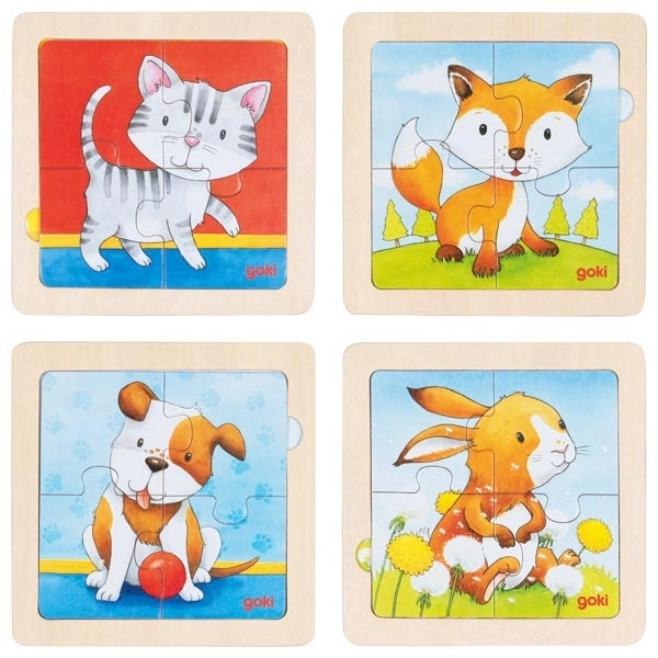 Fona puzzle dzīvnieku mazuļi, 57327 Goki