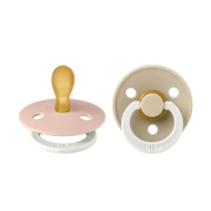 BIBS Colour simetrisks knupītis 0-6 m, 2 gab., Blush Glow / Vanilla Glow