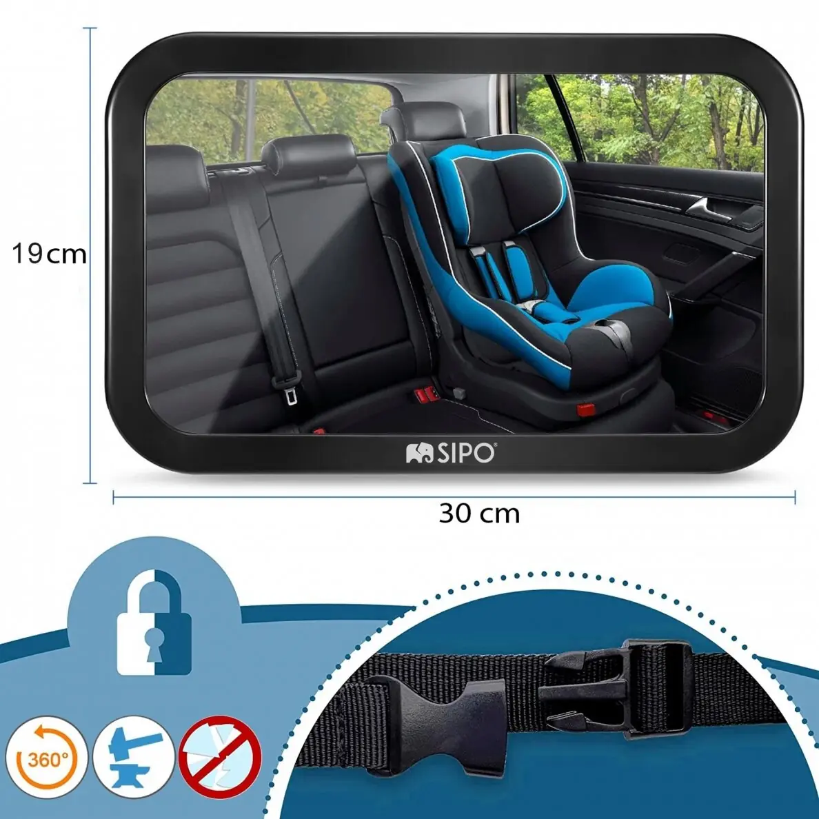 Auto spogulis bērna novērošanai SBS-SM30 SIPO