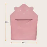 Muslīna dvielis ar kapuci, Lionelo pink baby