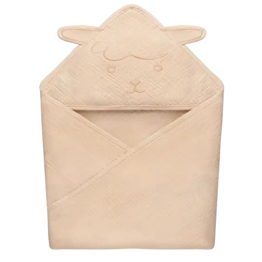 Muslīna dvielis ar kapuci, Lionelo beige cappuccino